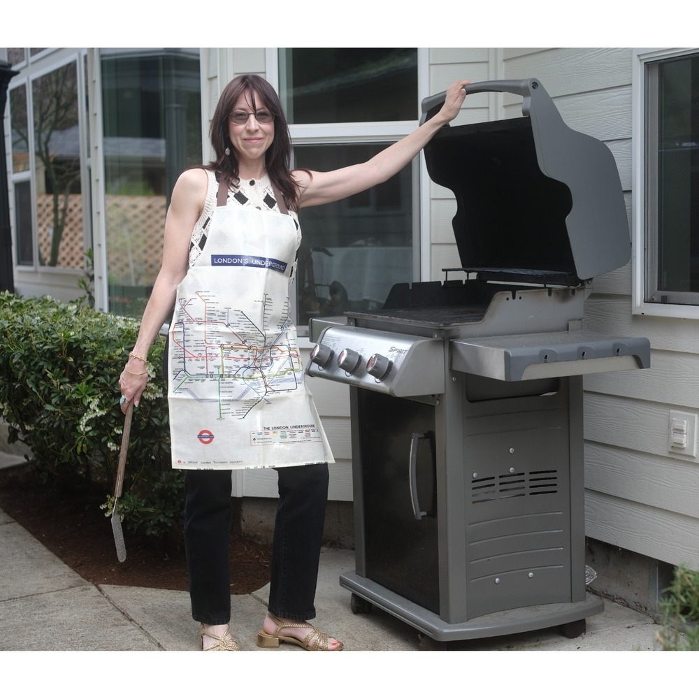 Vintage London Underground Souvenir Unisex Cotton PVC Apron Retro Home Cook